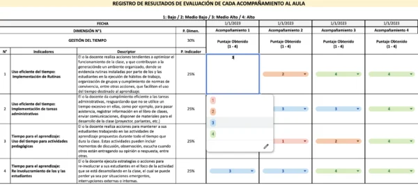 Planilla de Acompañamiento al Aula (Indicadores Ministeriales) - Imagen 2