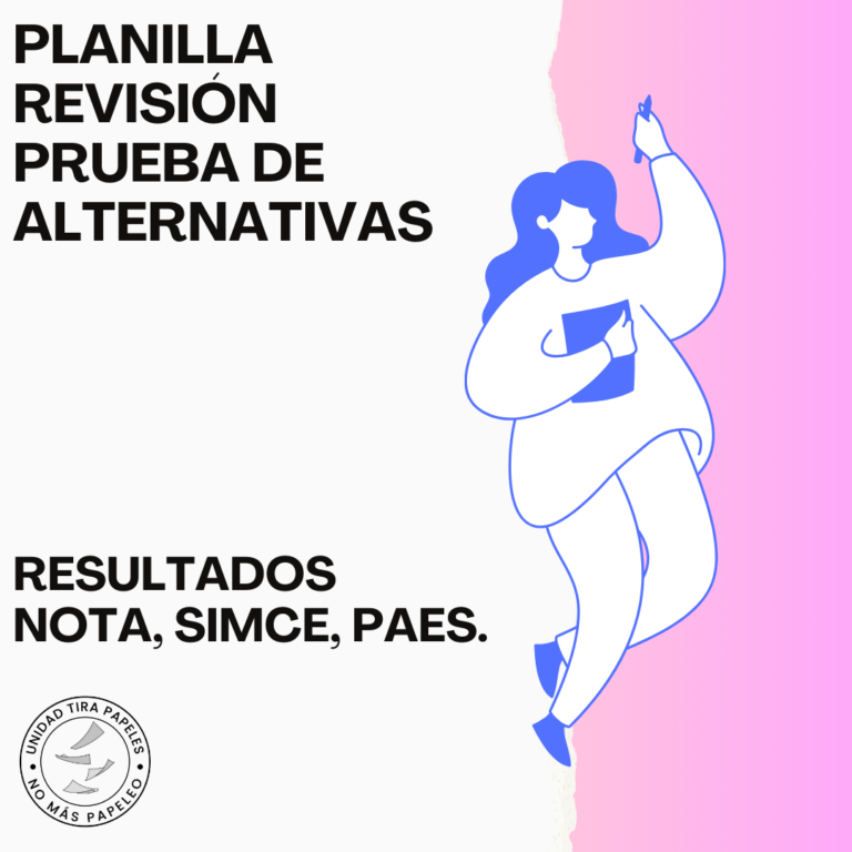 Planilla Revisión Pruebas de Alternativas