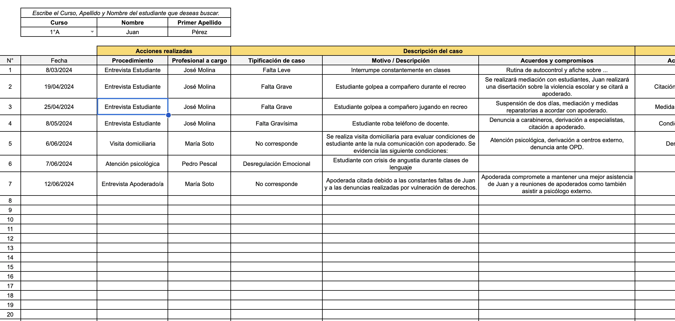 Unidad Tira Papeles - Convivencia Escolar Registro de Casos