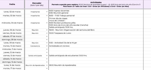 Unidad Tira Papeles - Cronograma Institucional 2026
