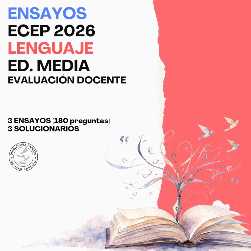 Portada de 3 ensayos ECEP 2026 de Lengua y Literatura de Enseñanza Media